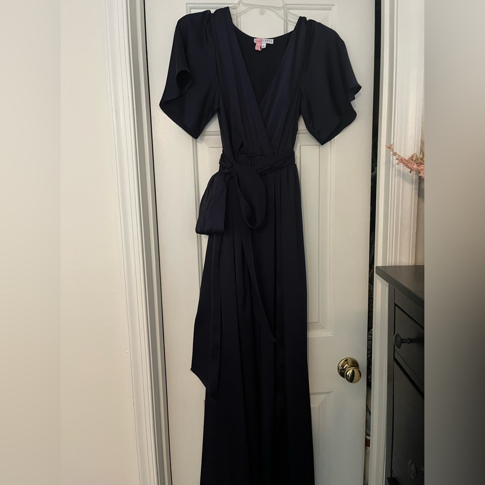 Baltic born silk navy wrap dress